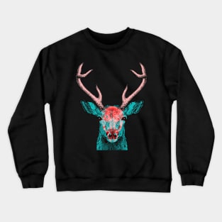 Deer Skull Interactive Red&Blue Filter T-Shirt Crewneck Sweatshirt